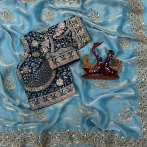 Blue Sarre With Blouse Pice