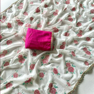 White Color Saree And Pink Color Saree